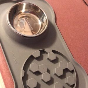 Slow feeder and water dish combo